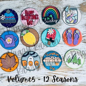 Interchangeable 3” Wood Circle Inserts - 12 month Seasonal Bundle or Individual