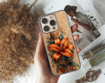Funda para teléfono BLOOMING LILY con diseño de tigre LILY compatible con iPhone 16 Pro, iPhone 14, Samsung S25, A53, S21, S23 Ultra, Google Pixel 9 Pro