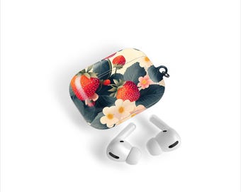 Estuche para AirPod con imágenes prediseñadas de fresas, funda con fresas que se adapta al estuche de AirPod Pro, estuche para Samsung Buds, estuche para Google Pixel Buds, AirPods personalizados