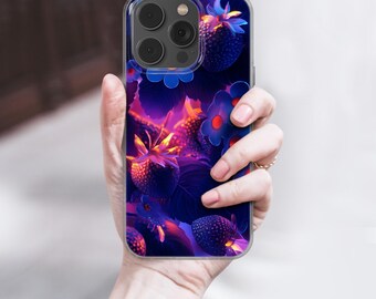 Funda para teléfono con imágenes prediseñadas de fresas La funda con imágenes de fresas se adapta al iPhone 16 Pro, iPhone 14, Samsung S25, A53, S21, S23 Ultra, Google Pixel 9 Pro