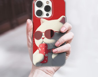 Funda para móvil con diseño de gato japonés Maneki Neko para iPhone 16e, 14, 13, 12, 11, SE, Samsung S25, A15, S21, S23 Ultra, Google Pixel 8, 9 Pro