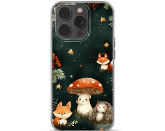 Funda para teléfono con diseño de hongos, compatible con iPhone 16 Pro, iPhone 14, Samsung S25, A53, S21, S23 Ultra, Google Pixel 9 Pro