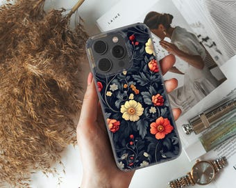 Funda para teléfono con diseño de flores silvestres, con diseño estético de fondo de pantalla, compatible con iPhone 16 Pro, iPhone 14, Samsung S25, A53, S21, S23 Ultra, Google Pixel 9 Pro