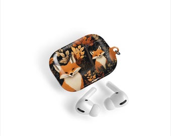 Funda para AirPod con diseño bordado y diseño de bosque otoñal, compatible con funda para AirPod Pro, funda para Samsung Buds, funda para Google Pixel Buds, AirPods personalizados