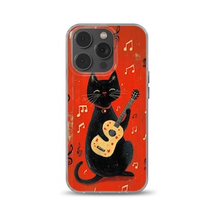 Funda de teléfono con diseño de gato de dibujos animados. Divertida funda de gato para iPhone 16e, 14, 13, 12, 11, SE, Samsung S25, A15, S21, S23 Ultra, Google Pixel 8, 9 Pro.