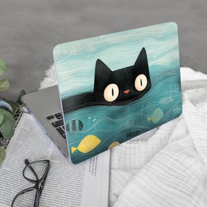 Cat cartoons MacBook Case Drowned Cat Laptop skin, Cover for MacBook Pro 16, 15, Air 13 14, Gift for MAC owner