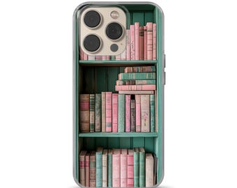 Funda de teléfono con diseño de estantería para amantes de los libros, compatible con iPhone 16, 14, 13, 12, 11, SE, Samsung S25, A15, S21, S23 Ultra, Google Pixel 8, 9 Pro