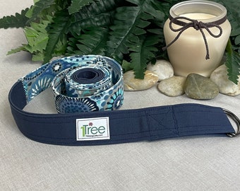 Yoga Strap in Blue Circle Burst