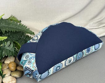 Half Moon Meditation cushion with buckwheat hulls