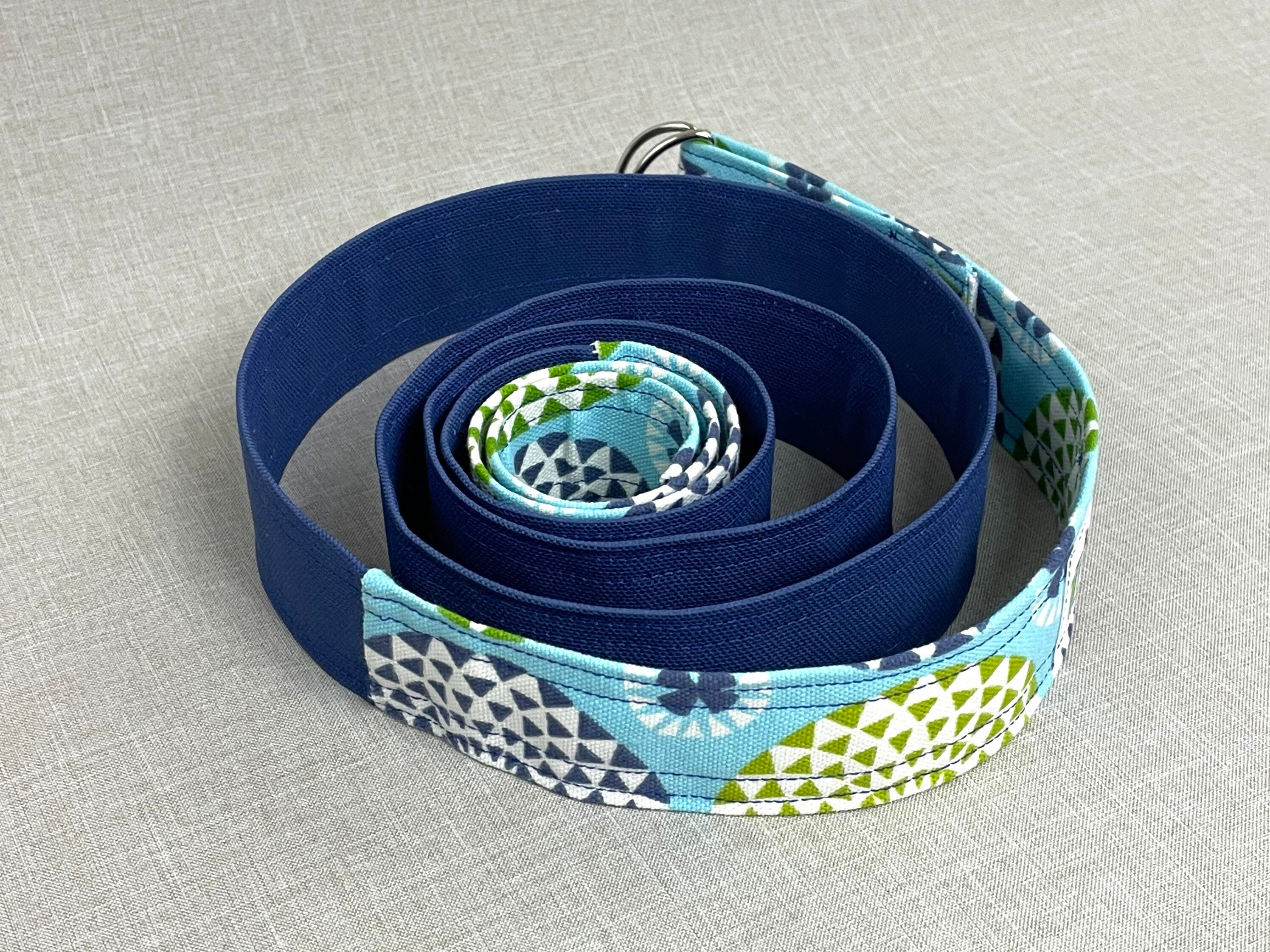 Sangle De Yoga D Ring 6 Pieds – Motif Paisley Bleu (Neuf)