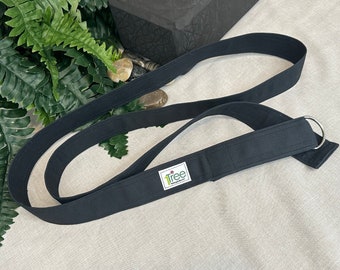 Solid Black Yoga Strap