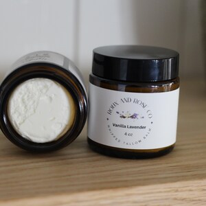Vanilla Lavender Whipped Tallow Balm – Soothing & Moisturizing Natural Skin Care for Dry Skin