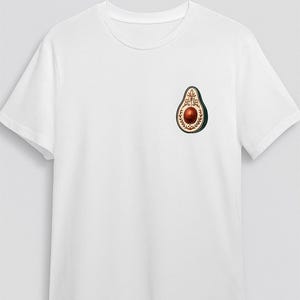 Funny Avocado Graphic T-Shirt: Minimalist Botanical Print, Soft Cotton Unisex Tee