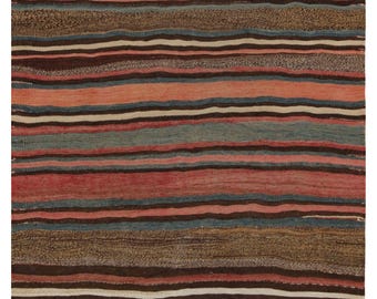Vintage Kilim Rug in Polychromatic Stripes by Rug & Kilim