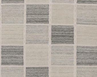 Rug & Kilims Kilim im skandinavischen Stil und quadratischer Teppich in grauen geometrischen Mustern