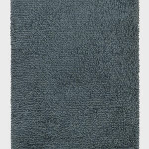 Alfombra sueca vintage Rya, diseño escandinavo sólido en azul verdoso - Alfombra y kilim