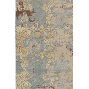 Rug & Kilim’s Abstract runner in Brown, White and Blue Patterns