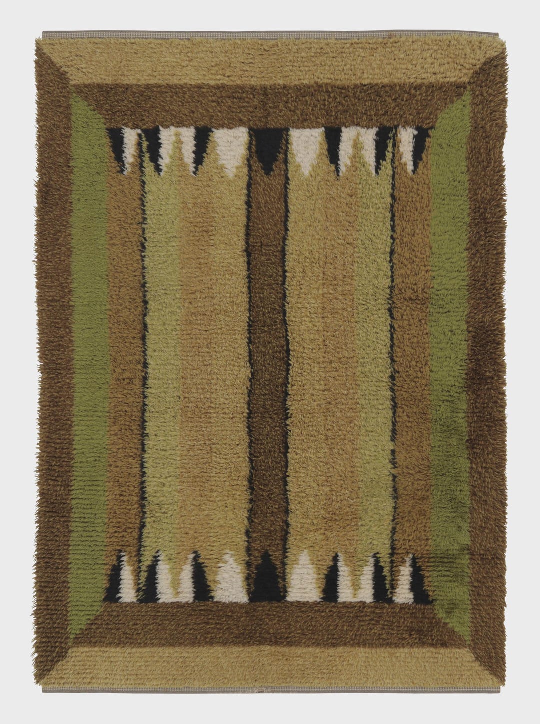 Etsy Rya Rug Kits Vintage Swedish Rya Rug, Forest Tones With Vertical Geometry - Rug ...