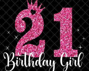 21e verjaardag SVG, 21 jaar oud verjaardag meisje SVG, partij decoratie kroon, 21 SVG, verjaardag snijden Svg-bestand, Cricut, silhouet snijden bestanden