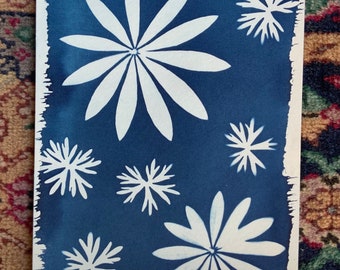 La Jeanne - géranium petit cyanotype traditionnel bleu et blanc