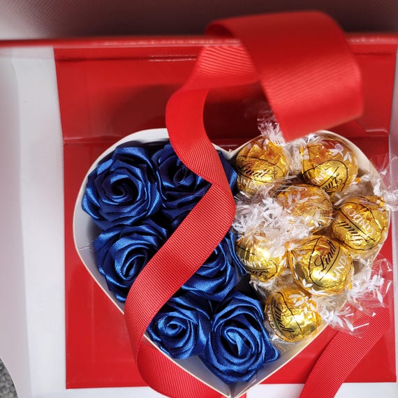 Red And Blue Roses Chocolate