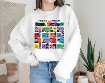 Black History Month What We Learn Hoodie Sweatshirt T-Shirt,  Cultural Awareness Apparel, Inspirational Equality Message