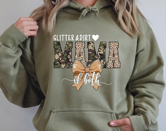 Glitter and Dirt, Mama of Both Hoodie, Sweatshirt, T-Shirt, Trendy & Fun Apparel for Moms, Glitter Mama Shirt, Dirt Mama Tee, Gift For Mom