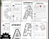 Alphabet Worksheets | Letter Tracing Practice (182 Pages) (Digital Download)