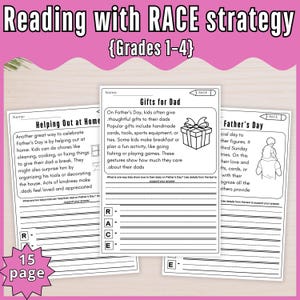 Father’s Day Reading Passages & RACE Strategy Writing | Grades 2–6 | 15 Pages