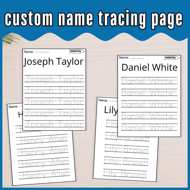Personalized Name Tracing Worksheet: Handwriting Practice (digital ...