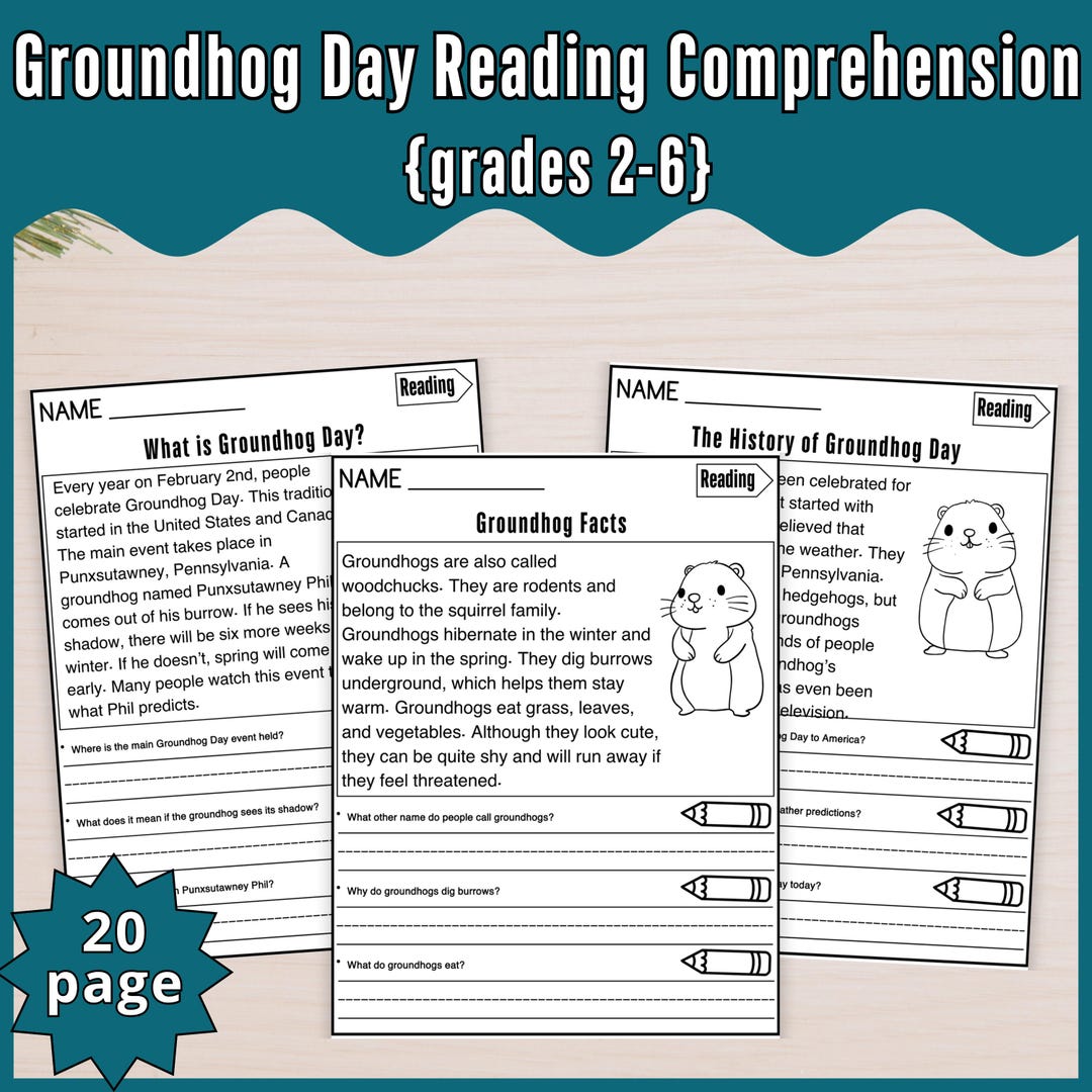 Groundhog Day Reading Comprehension Worksheets Text Evidence Reading ...