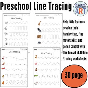 Line Tracing Workbook: 30-Page Handwriting Practice for Preschool (PDF Download)