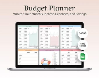 Budget Planner Google Sheets | Monthly and Weekly Budget Template | Expense & Income Tracker | Personal Finance Dashboard