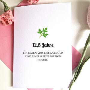 Parsley Anniversary Card | 12.5 Years Marriage, Love, Patience, Humor Greeting (A6)
