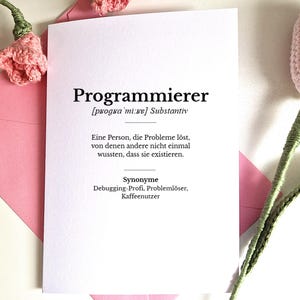 Programmierer Karte Definition – IT Geschenk lustig – Humor – Kollege Tech Karte