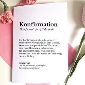Konfirmation Card – Modern Definition Style, Christian Greeting A6 (Handmade)