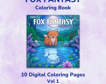 Fox Fantasy Malbuch - 10 Malseiten - Band 1. - Druckbares PDF