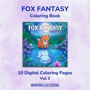 Libro para colorear de fantasía de zorros - 10 páginas para colorear - Vol. 3 - PDF imprimible