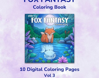 Fox Fantasy Malbuch - 10 Malseiten - Band 3. - Druckbares PDF