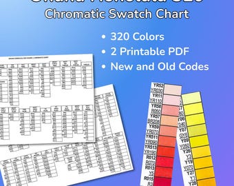 Ohuhu Honolulu 320 Chromatic Swatch Chart - Printable PDF