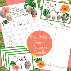 Folhas de pontuação imprimíveis do Stay Golden Bunco | Folhas de pontuação divertidas do Bunco | Pacote Bunco | Folhas de pontuação imprimíveis | Bunco PDF | Noite do Bunco |