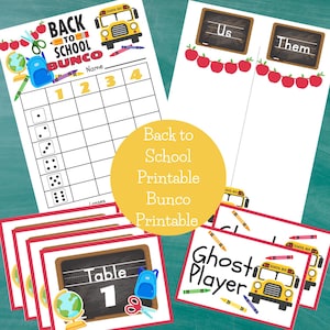 Back to School Printable Scoresheets | Teacher Bunco Scoresheets | September Bunco Bundle | Printable Score Sheets | Bunco PDF | Bunco Night