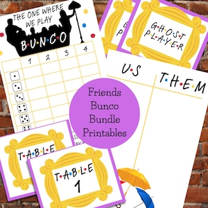 Friends Bunco Printable Scoresheets | Fun Bunco Scoresheets | Bunco Bundle | Printable Score Sheets | Bunco PDF | Bunco Night | Bunco Theme