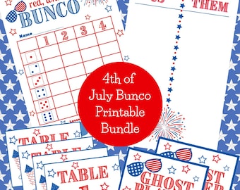 4th of July Bunco Printables: USA Theme Score Sheets (PDF Download