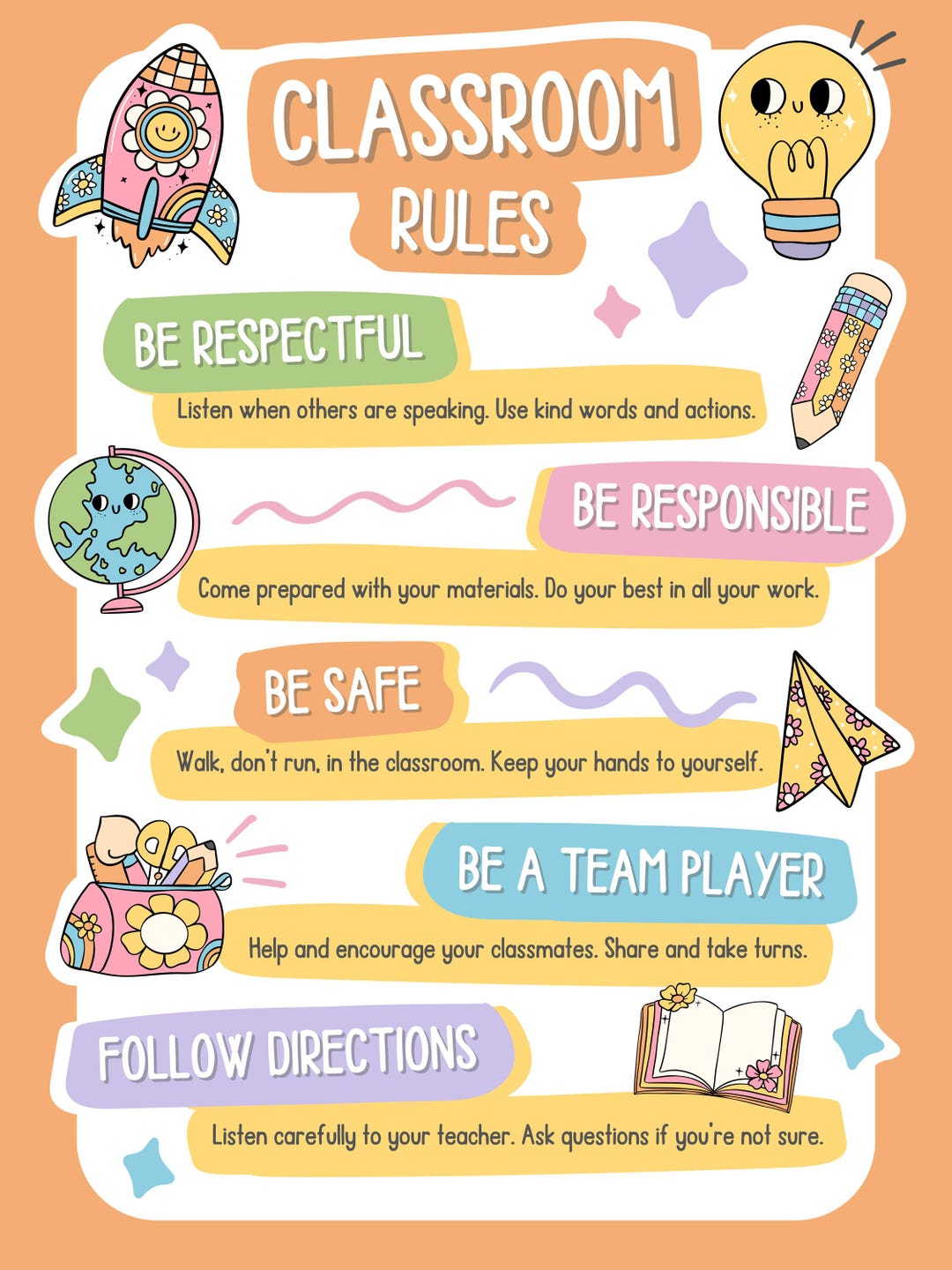 Colorful Classroom Sign Digital Download | Printable Teacher Wall Art ...