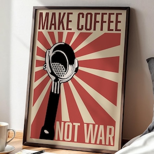Abstract Coffee Art Print: Minimalist Kitchen Decor