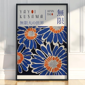 Yayoi Kusama Style Art Print: Japanese Gallery Wall Decor
