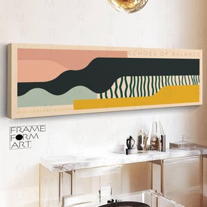 Mid-Century Modern Color Block Art Print: Geometric Minimalist Composition