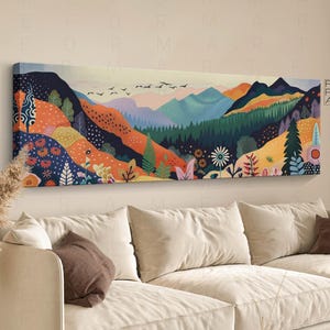 Panoramic Yayoi Kusama Style Framed Poster: Japanese Gallery Wall Art