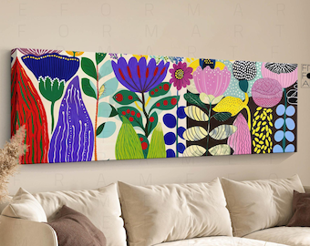 Yayoi Kusama Style Floral Framed Poster: Japanese Gallery Wall Art